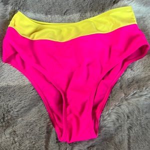 Shein high waisted neon bikini bottoms